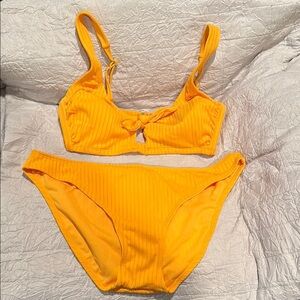 Xhilaration Yellow Bikini Set with Sporty Bralette